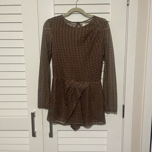 Dolce Vita Women's Gold and Brown long sleeve Romper